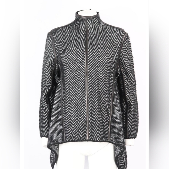 Tom Ford Sweaters - Tom Ford leather trimmed cashmere blend sweater size Large